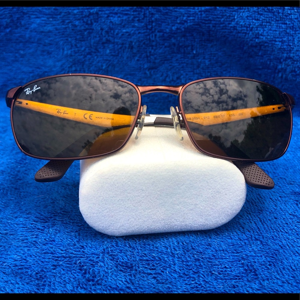 Authentic RAY-BAN Brown/Pewter Wraparound Style